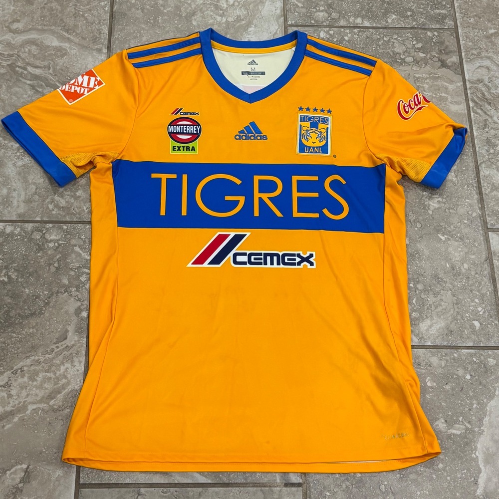 Adidas Tigres UANL 2017 Home Soccer Jersey Yellow Blue Mens Medium BS4025